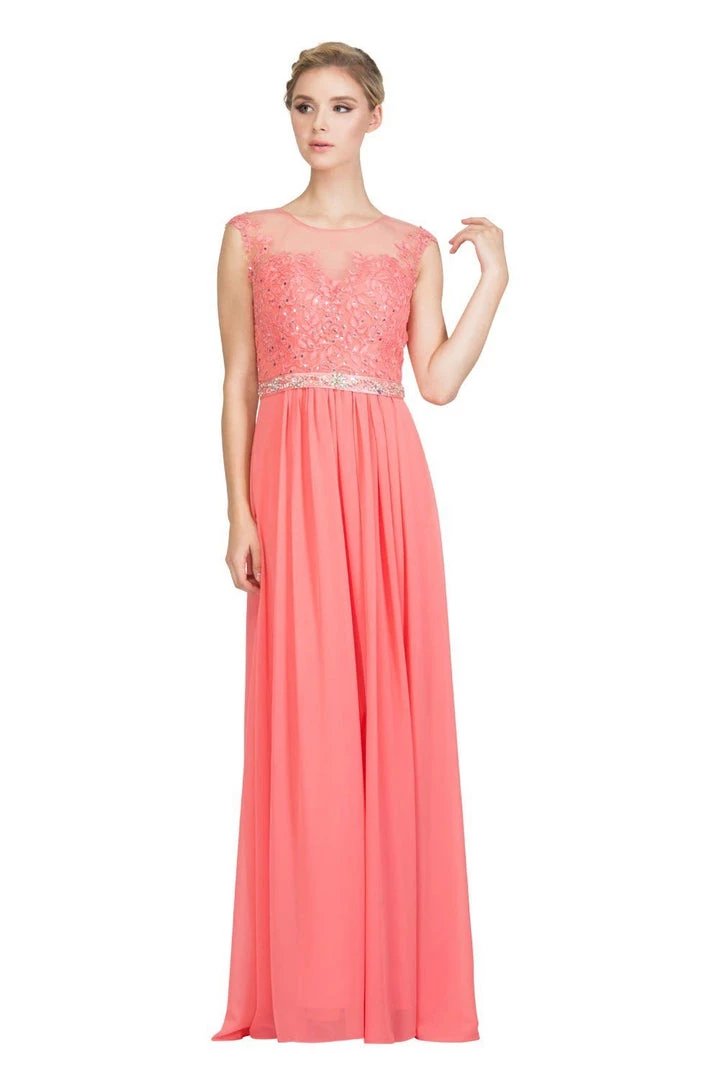 Starbox Long Illusion Dress With Floral Appliques By Star Box 6169 Prom 6 Starbox Long Illusion Dress With Floral Appliques By Star Box 6169 Prom