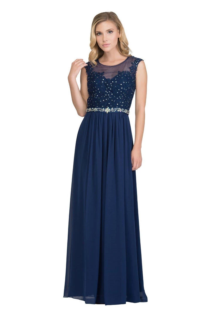 Starbox Long Illusion Dress With Floral Appliques By Star Box 6169 Prom 3 Starbox Long Illusion Dress With Floral Appliques By Star Box 6169 Prom