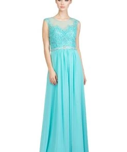 Starbox Long Illusion Dress With Floral Appliques By Star Box 6169 Prom 20 Starbox Long Illusion Dress With Floral Appliques By Star Box 6169 Prom