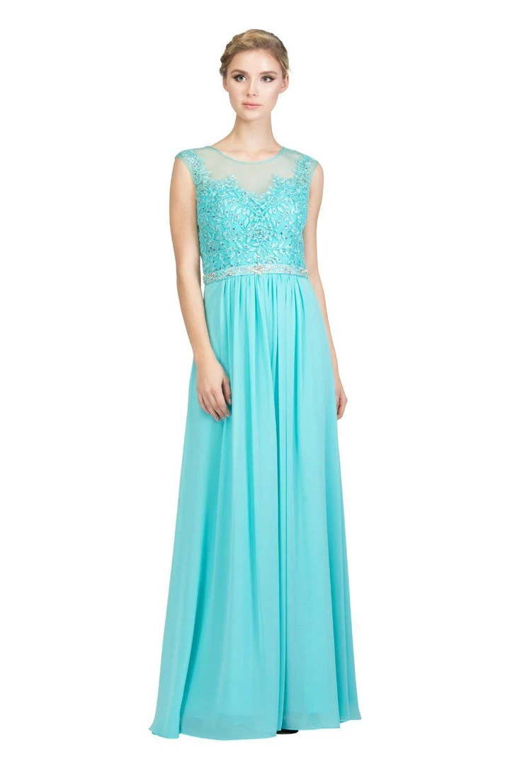 Starbox Long Illusion Dress With Floral Appliques By Star Box 6169 Prom 8 Starbox Long Illusion Dress With Floral Appliques By Star Box 6169 Prom