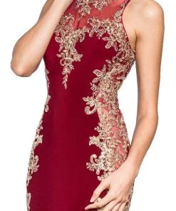 Long Illusion Dress With Open Back By Elizabeth K GL2320 Prom