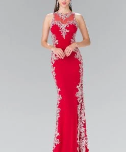 Long Illusion Dress With Open Back By Elizabeth K GL2320 Prom