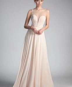 Long Sweetheart Chiffon Dress By Cinderella Divine CJ251 Prom