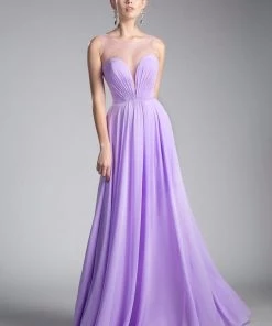 Long Sweetheart Chiffon Dress By Cinderella Divine CJ251 Prom