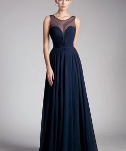 Long Sweetheart Chiffon Dress By Cinderella Divine CJ251 Prom