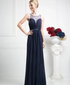 Long Illusion Sweetheart Dress By Cinderella Divine 7458 Prom