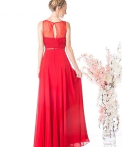 Long Illusion Sweetheart Dress By Cinderella Divine 7458 Prom