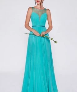 Long Illusion Sweetheart Dress By Cinderella Divine 7458 Prom