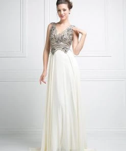 Long Illusion Chiffon Dress By Cinderella Divine J748