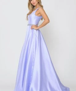 Long Illusion V-Neck Mikado Dress By Poly USA 8682 Prom 42 Long Illusion V-Neck Mikado Dress By Poly USA 8682 Prom