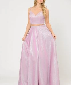 Long Iridescent Glitter Two Piece Dress By Poly USA 8676 34 Long Iridescent Glitter Two Piece Dress By Poly USA 8676