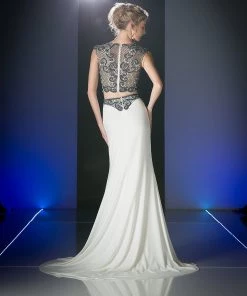 Long Two Piece Ivory Dress By Cinderella Divine J755