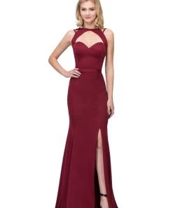 Starbox Long Keyhole Bodice Sweetheart Dress With Slit By Star Box 17278