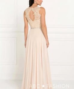 Prom Long Lace Appliqued Chiffon Dress By Elizabeth K GL2417