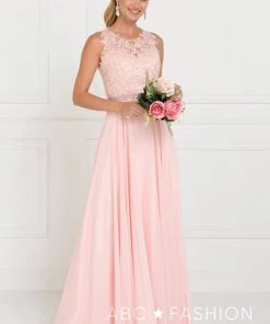 Prom Long Lace Appliqued Chiffon Dress By Elizabeth K GL2417