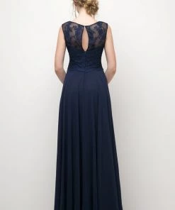 Prom Long Lace Bodice Chiffon Dress By Cinderella Divine CJ245