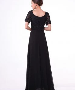 Prom Short Sleeve Long Lace Bodice Dress By Cinderella Divine 1940