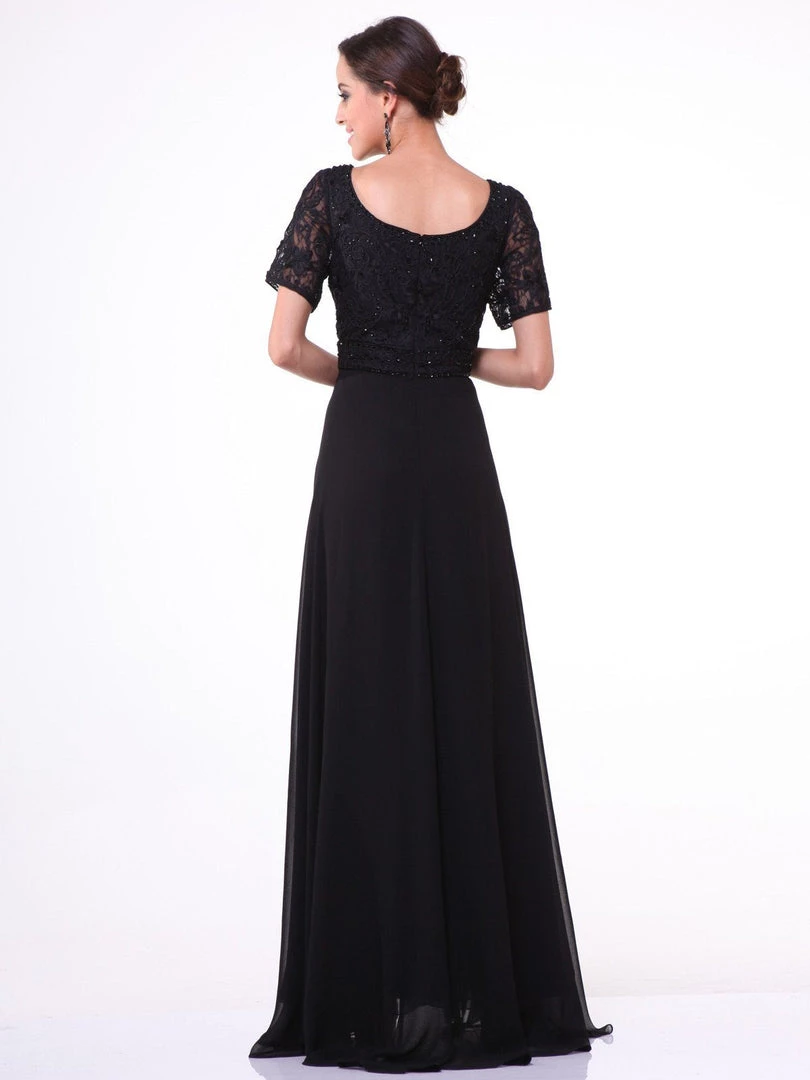 Prom Short Sleeve Long Lace Bodice Dress By Cinderella Divine 1940 4 Prom Short Sleeve Long Lace Bodice Dress By Cinderella Divine 1940