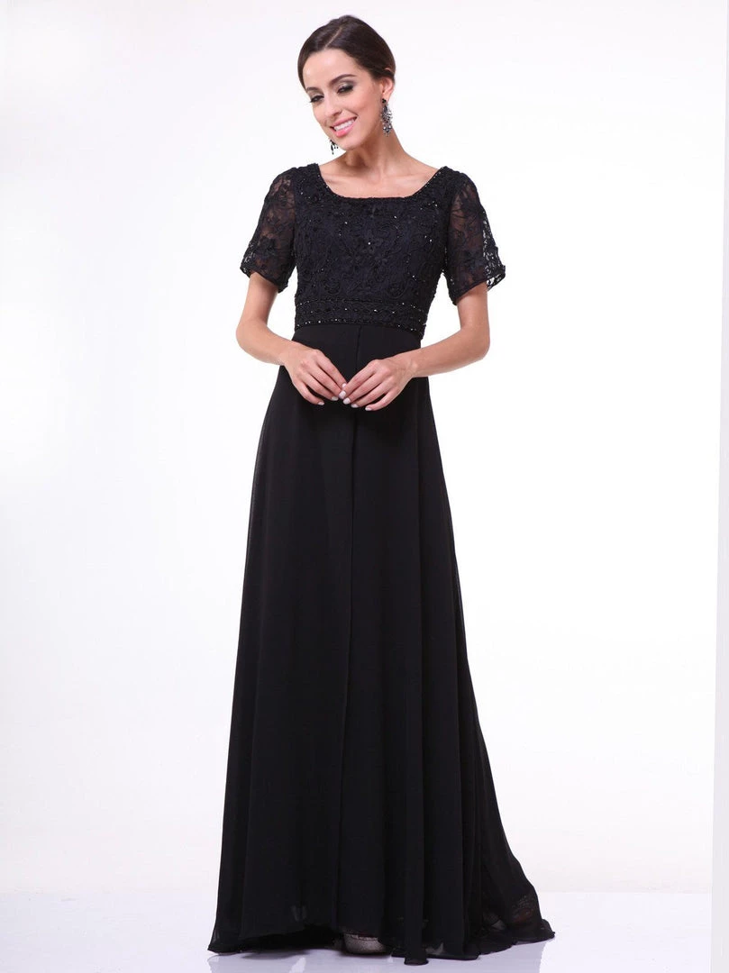 Prom Short Sleeve Long Lace Bodice Dress By Cinderella Divine 1940 3 Prom Short Sleeve Long Lace Bodice Dress By Cinderella Divine 1940