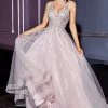 Long Lace Bodice Tulle Dress By Cinderella Divine KC897 Prom