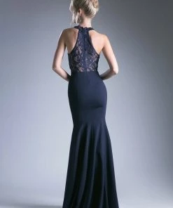 Prom Long Fitted Halter Dress By Cinderella Divine CF102