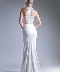 Prom Long Fitted Halter Dress By Cinderella Divine CF102