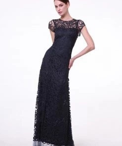 Long Short Sleeve Lace Dress By Cinderella Divine 1920