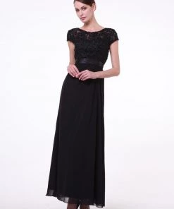 Short Sleeve Lace Bodice Gown By Cinderella Divine 1922
