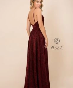 Long Leopard Print V-Neck Dress By Nox Anabel R356 Prom