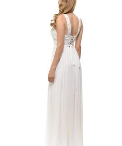 Prom Long Lilac Chiffon Dress With Lace Bodice By Lenovia