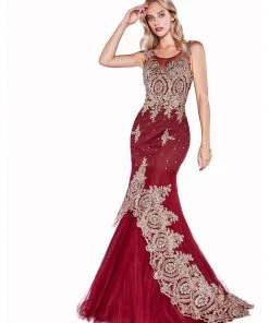 Prom Lace Applique Mermaid Dress By Cinderella Divine 8980