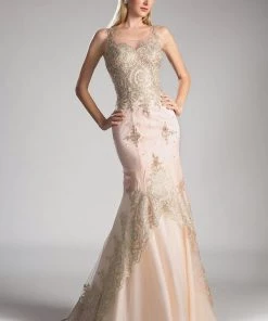 Prom Lace Applique Mermaid Dress By Cinderella Divine 8980