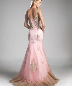 Prom Lace Applique Mermaid Dress By Cinderella Divine 8980