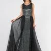 Prom Long Metallic Glitter Dress With Open Back Cut Outs By Poly USA 8342