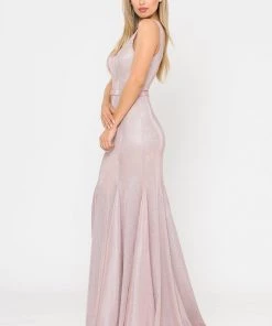 Long Metallic Glitter Mermaid Dress By Poly USA 8704
