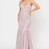 Long Metallic Glitter Mermaid Dress By Poly USA 8704
