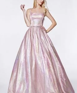 Prom Long Metallic Holographic Dress By Cinderella Divine KC880