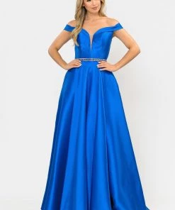 Long Mikado Off The Shoulder Dress By Poly USA 8686 Prom