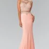 Long Mock Two-Piece Dress With Beaded Top By Elizabeth K GL2342 Prom