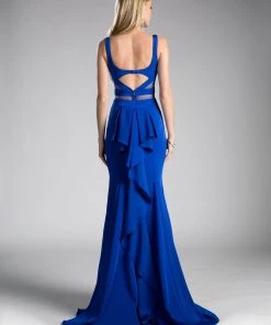 Prom Ruffled Long Mock Two-Piece Dress By Cinderella Divine 62454