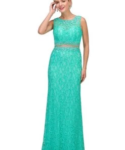Starbox Prom Long Mock Two Piece Lace Dress By Star Box 6193