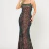 Long Multi Color Sequin Mermaid Dress By Poly USA 8516 Prom