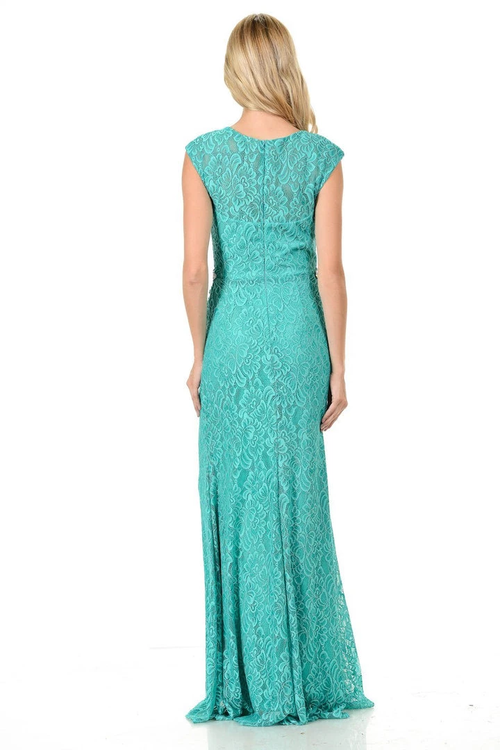 Prom Long Navy Blue Cap Sleeve Lace Dress With Shawl By Lenovia 13 Prom Long Navy Blue Cap Sleeve Lace Dress With Shawl By Lenovia