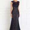 Long Navy Cap Sleeve Lace Dress By Elizabeth K GL1531 1 Long Navy Cap Sleeve Lace Dress By Elizabeth K GL1531