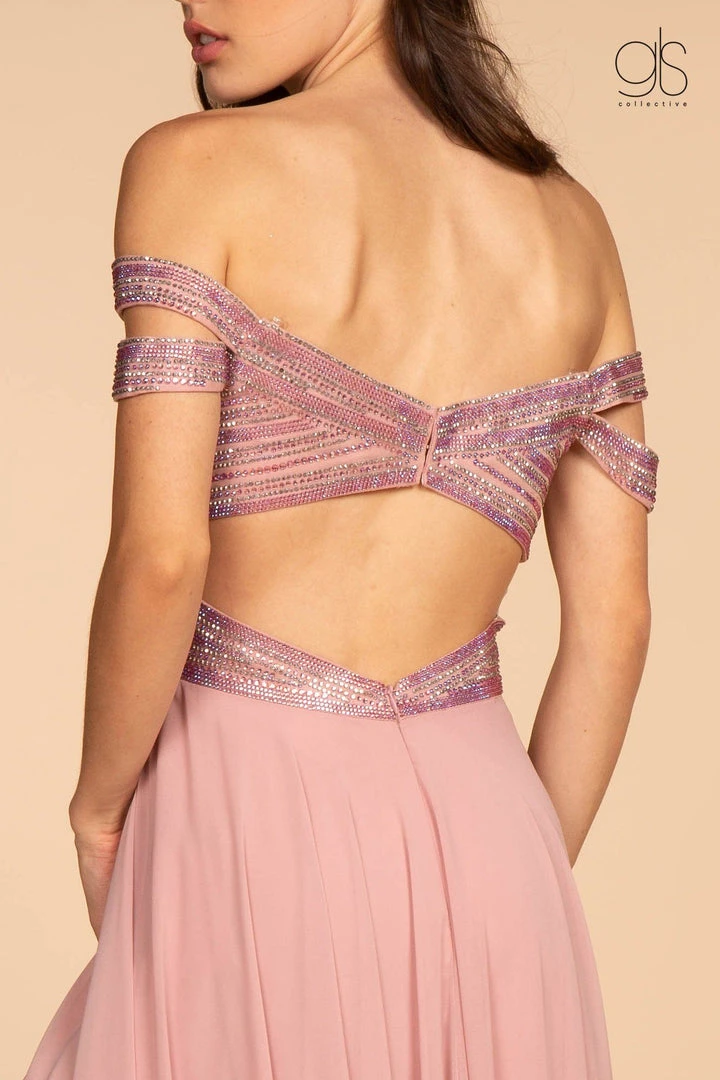 Prom Long Off Shoulder Dress With Jeweled Bodice By Elizabeth K GL2527 6 Prom Long Off Shoulder Dress With Jeweled Bodice By Elizabeth K GL2527