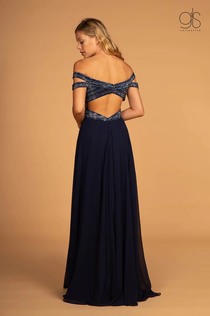 Prom Long Off Shoulder Dress With Jeweled Bodice By Elizabeth K GL2527 8 Prom Long Off Shoulder Dress With Jeweled Bodice By Elizabeth K GL2527