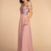 Prom Long Off Shoulder Dress With Jeweled Bodice By Elizabeth K GL2527