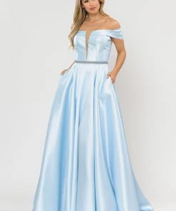 Long Off Shoulder Illusion V-Neck Dress By Poly USA 8680 31 Long Off Shoulder Illusion V-Neck Dress By Poly USA 8680