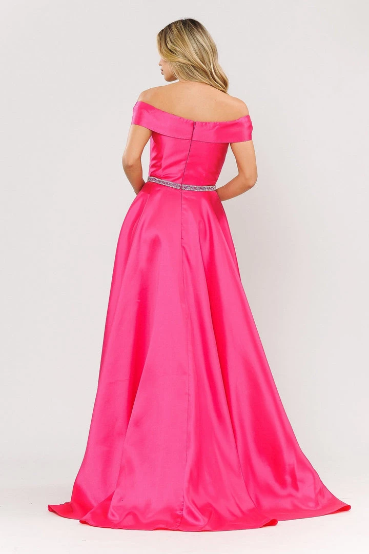 Long Off Shoulder Illusion V-Neck Dress By Poly USA 8680 8 Long Off Shoulder Illusion V-Neck Dress By Poly USA 8680