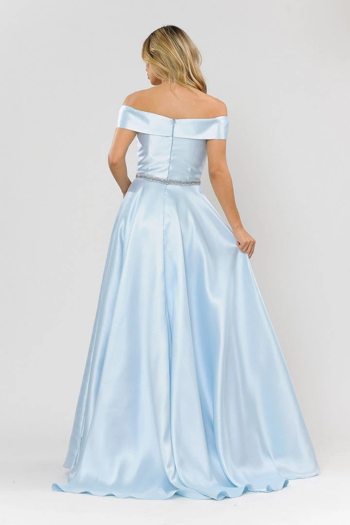 Long Off Shoulder Illusion V-Neck Dress By Poly USA 8680 12 Long Off Shoulder Illusion V-Neck Dress By Poly USA 8680